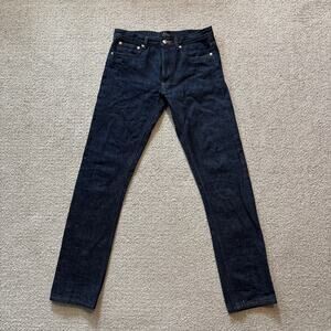 APC Petit Standard Jeans Droit Etroit Selvedge Blue Button Fly Size 27/31